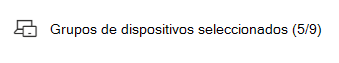 Muestra el filtro de grupos de dispositivos seleccionados.