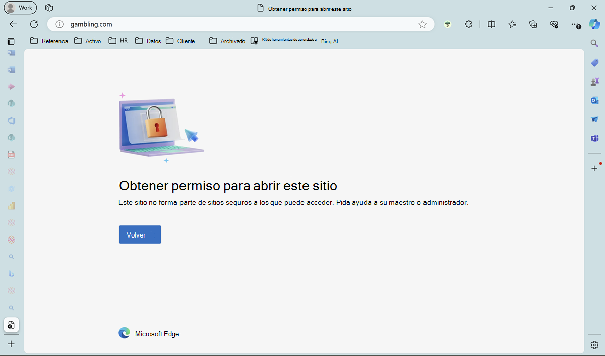 Solicitar permiso para acceder al sitio bloqueado.