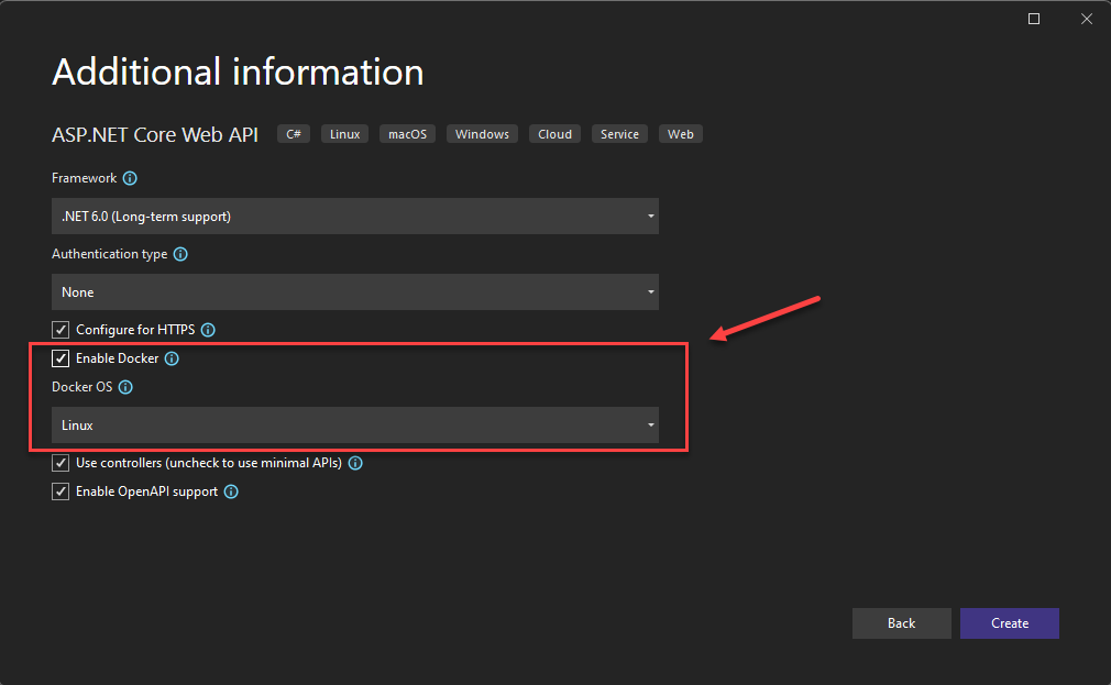 Visual Studio Enable Docker Support