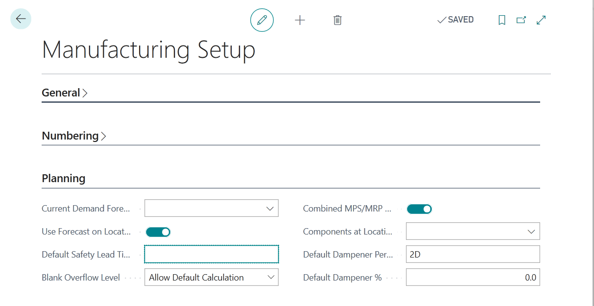 Configuración fabricación