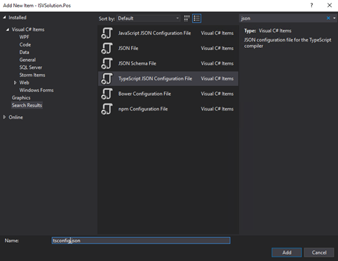 Adding the tsconfig.json file.