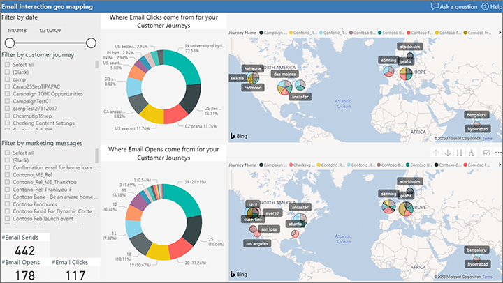 Asignación geográfica de las interacciones.