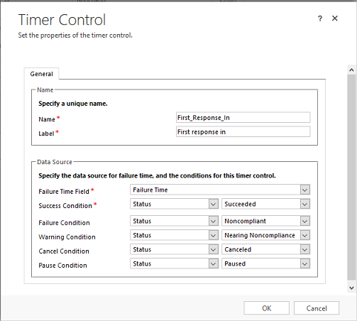 Propiedades del control de temporizador para SLA mejorado.