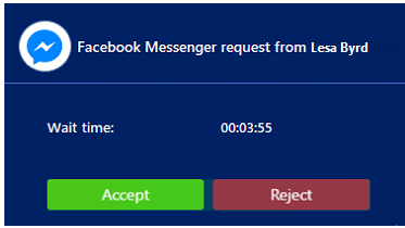 Notificación de agente de chat de Facebook.