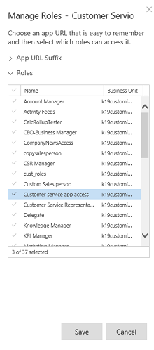 Administrar roles de seguridad para la aplicación.