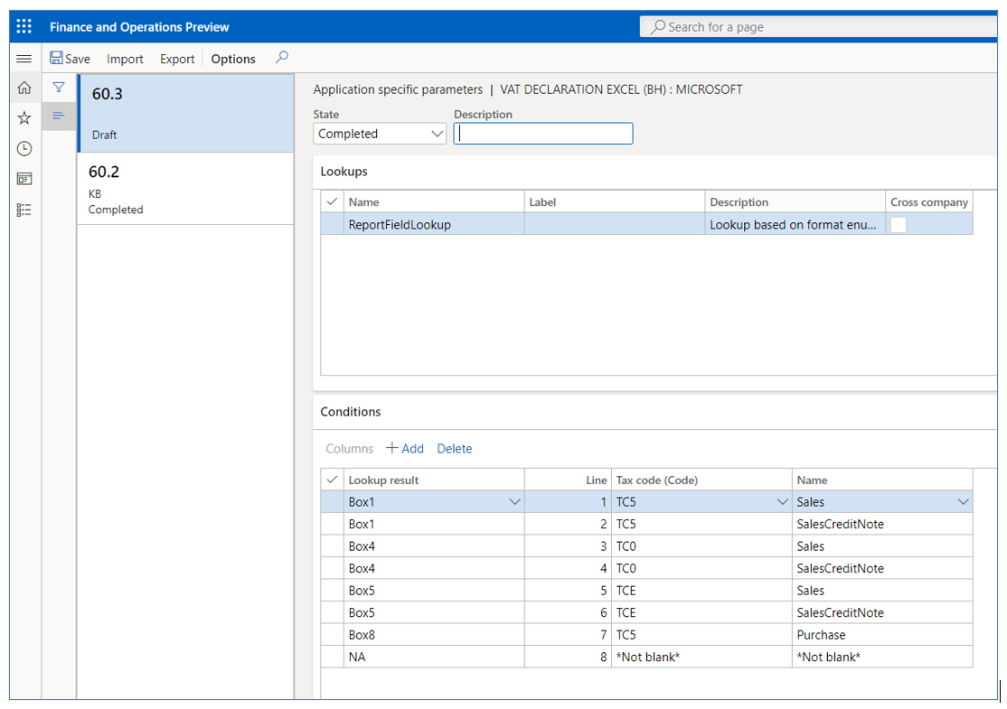 Set up specific parameters.