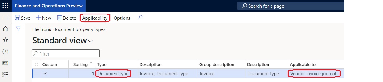 Property type added on the Electronic document property types page.