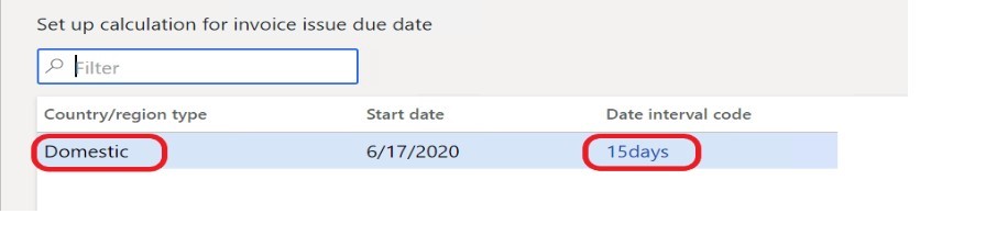 Configure el cálculo para la página de fecha de vencimiento de emisión de factura.