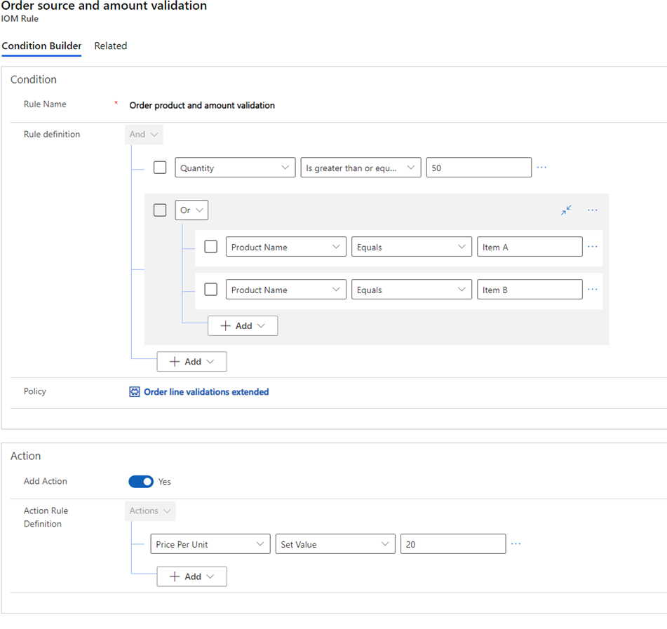 Configuración de directiva de muestras