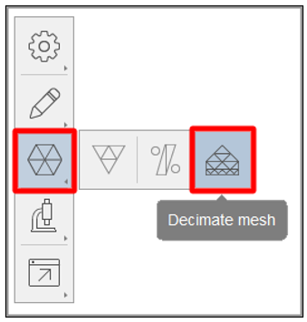 Herramienta Decimate mesh.