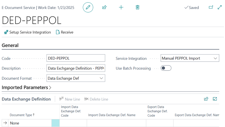 Servicio de documentos electrónicos para formato PEPPOL