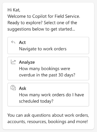 Captura de pantalla de la experiencia predeterminada de solicitudes en Dynamics 365 Field Service