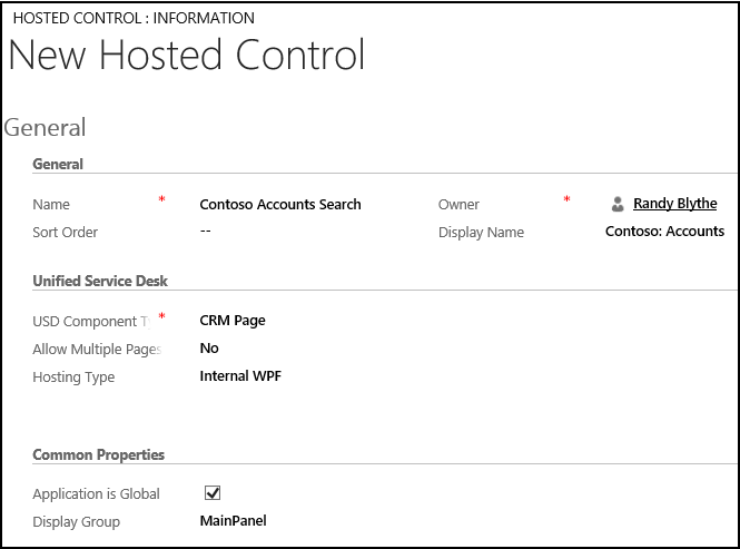 Crear un control hospedado para mostrar cuentas.