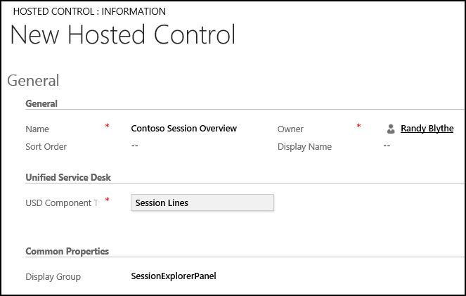 Crear un control hospedado Líneas de sesión.