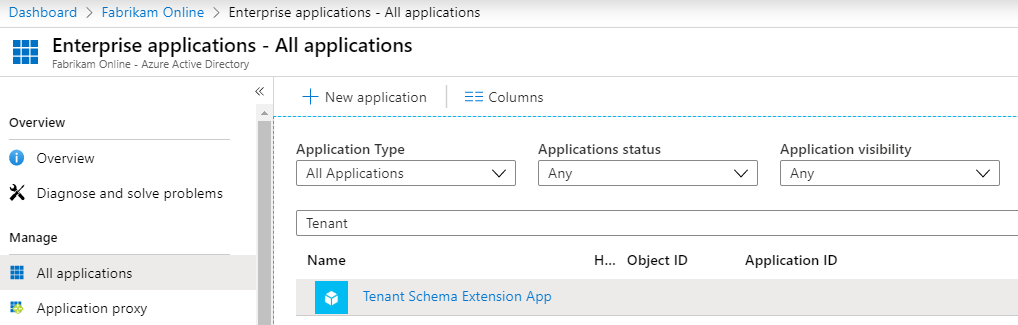 Aplicación de extensión de esquema