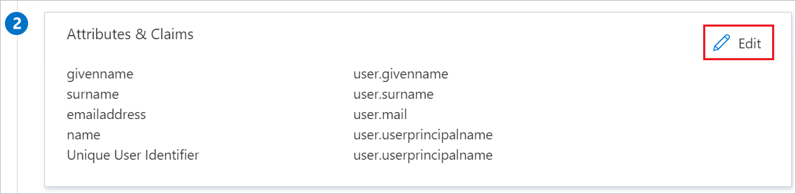 Edición de las asignaciones de atributos de SAML