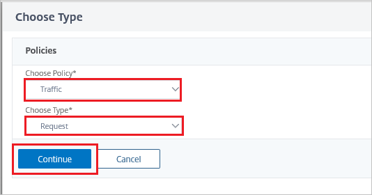 Captura de pantalla de la configuración de Citrix ADC SAML Connector for Microsoft Entra: panel de selección del tipo.