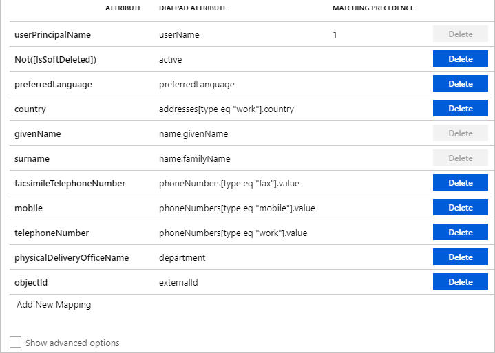 Atributos de usuario en Dialpad