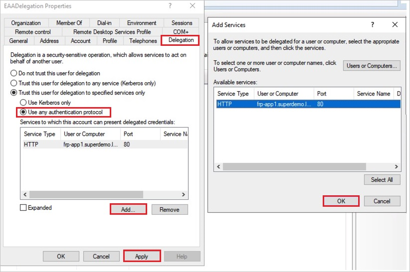 Captura de pantalla de un símbolo del sistema del administrador que muestra el comando para configurar el SPN.