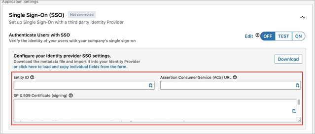 Configuración con datos de entrada