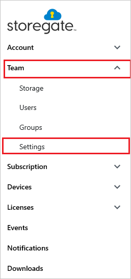 Configuración de Storegate