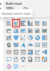 Captura de pantalla que muestra dónde seleccionar el gráfico de columnas apiladas.