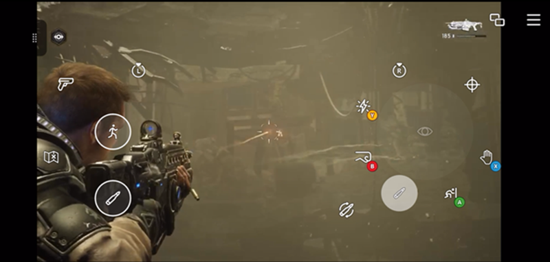 Screenshot of Gears 5 gyroscope enabled layout