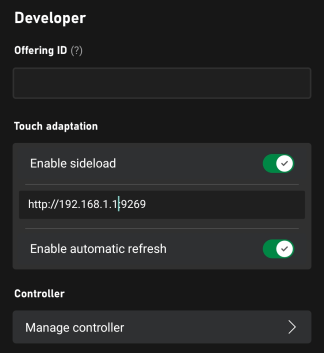 Developer Settings