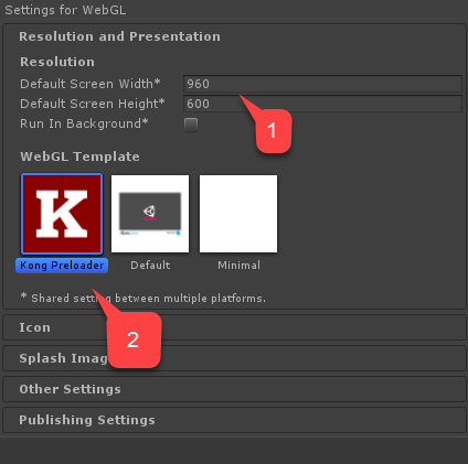 Kongregate WebGL Settings