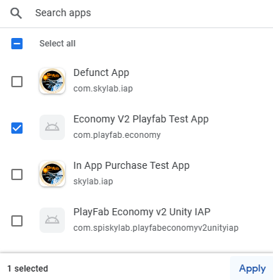 App selection