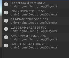 Debug output - Display Leaderboard Versions