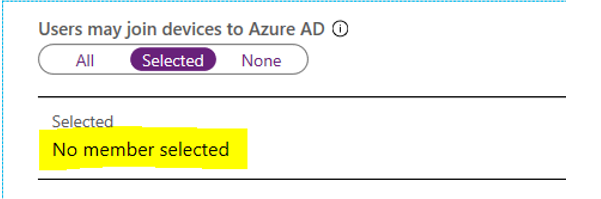 Imagen que muestra La configuración de Microsoft Entra dispositivos unidos.