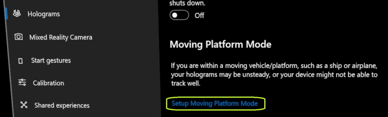 cómo llegar a la página Modo de plataforma móvil