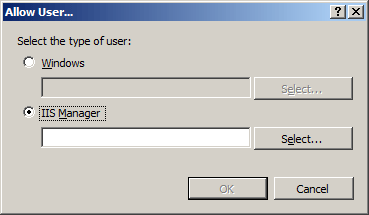 Screenshot of the Allow Users dialog box.