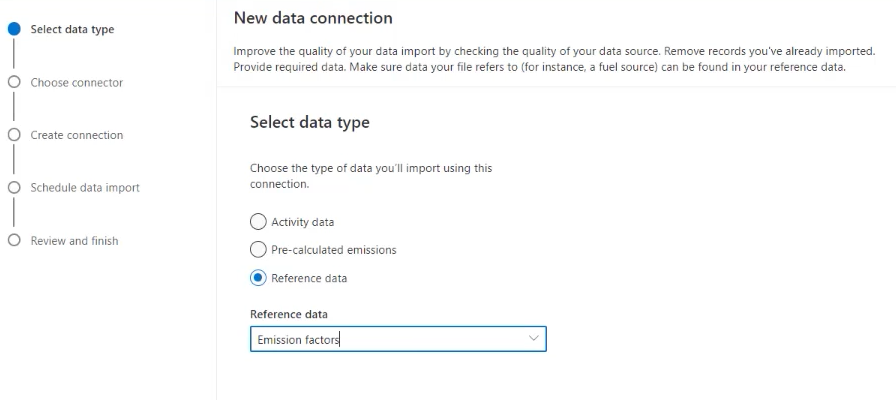 Seleccione el tipo de datos.