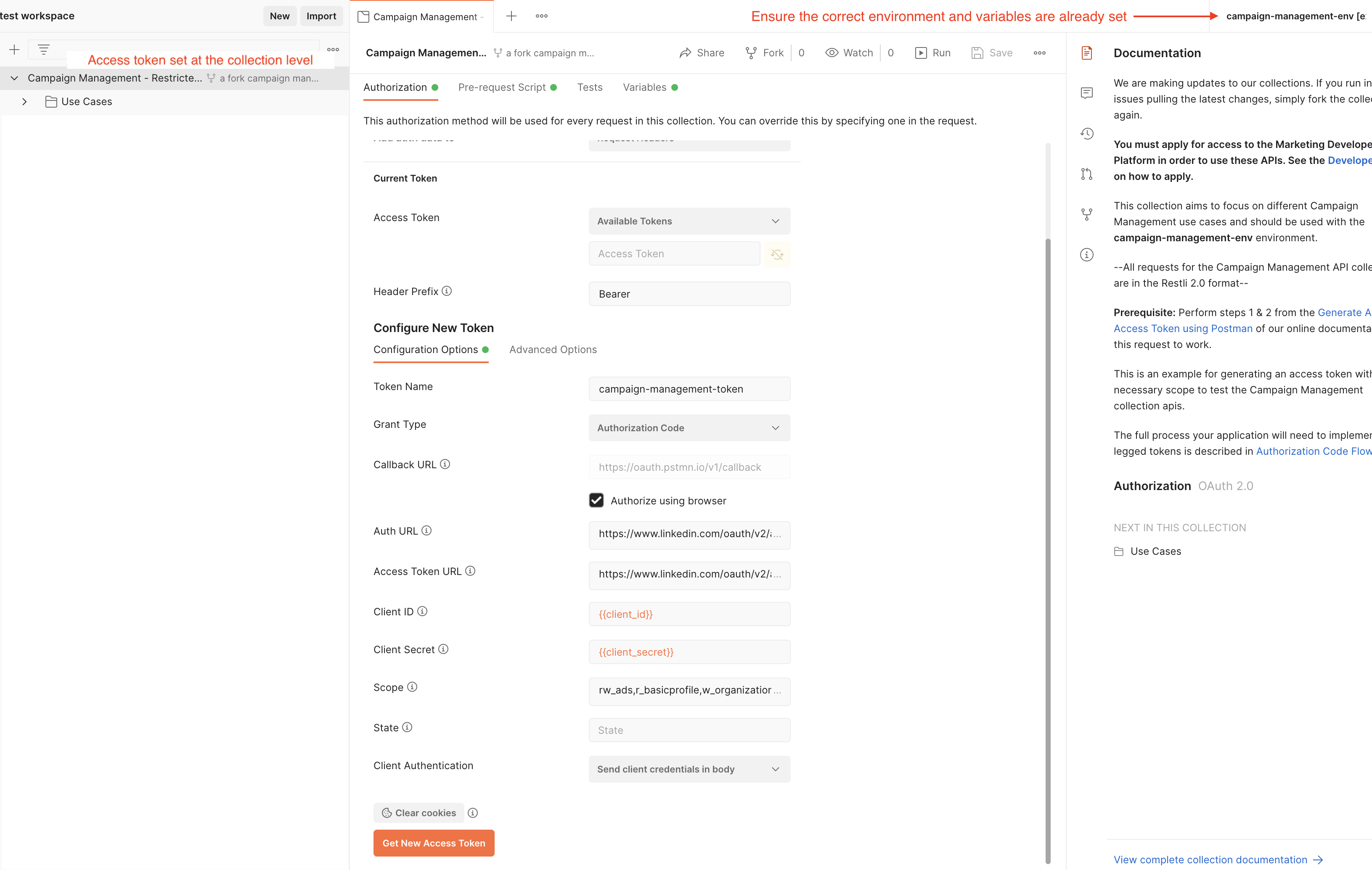 Set Authorization Parameters