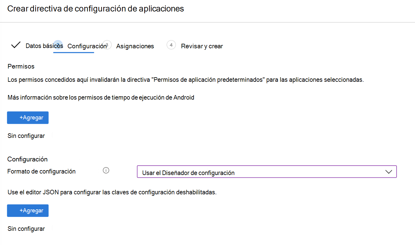 Cree una directiva de VPN de configuración de aplicaciones en Microsoft Intune mediante Configuration Designer, ejemplo.