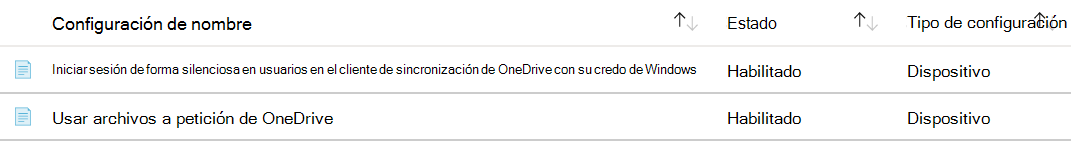 Captura de pantalla que muestra cómo crear una plantilla administrativa de OneDrive en Microsoft Intune.