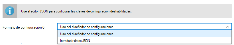 Formato de configuración: uso del diseñador de configuración