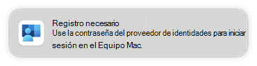 Captura de pantalla que muestra el mensaje de registro necesario en los dispositivos de usuario final al configurar el inicio de sesión único de plataforma en Microsoft Intune.