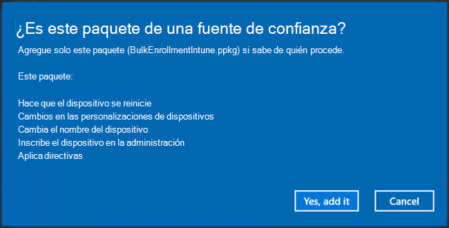 Captura de pantalla de la carpeta del proyecto, especificando el nombre y la descripción en la aplicación De configuración de Windows Designer