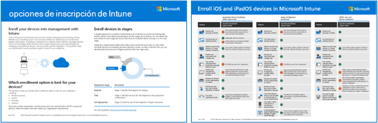 Una representación visual de las opciones de inscripción en Intune por plataforma