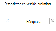 Captura de pantalla que muestra cómo buscar dispositivos al crear un filtro en Microsoft Intune.