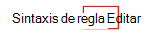 Captura de pantalla que muestra cómo seleccionar el editor de sintaxis de reglas para usar el generador de reglas en Microsoft Intune.