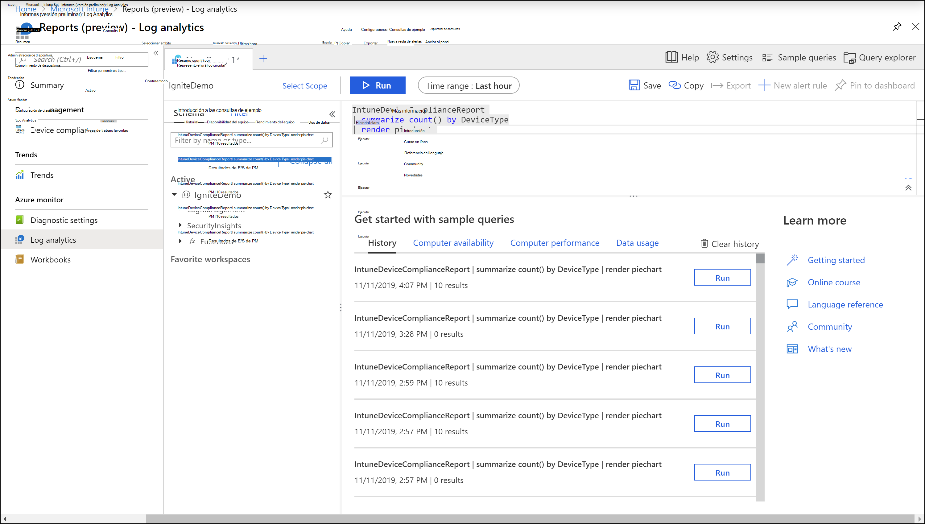 Log Analytics: consulta de registros