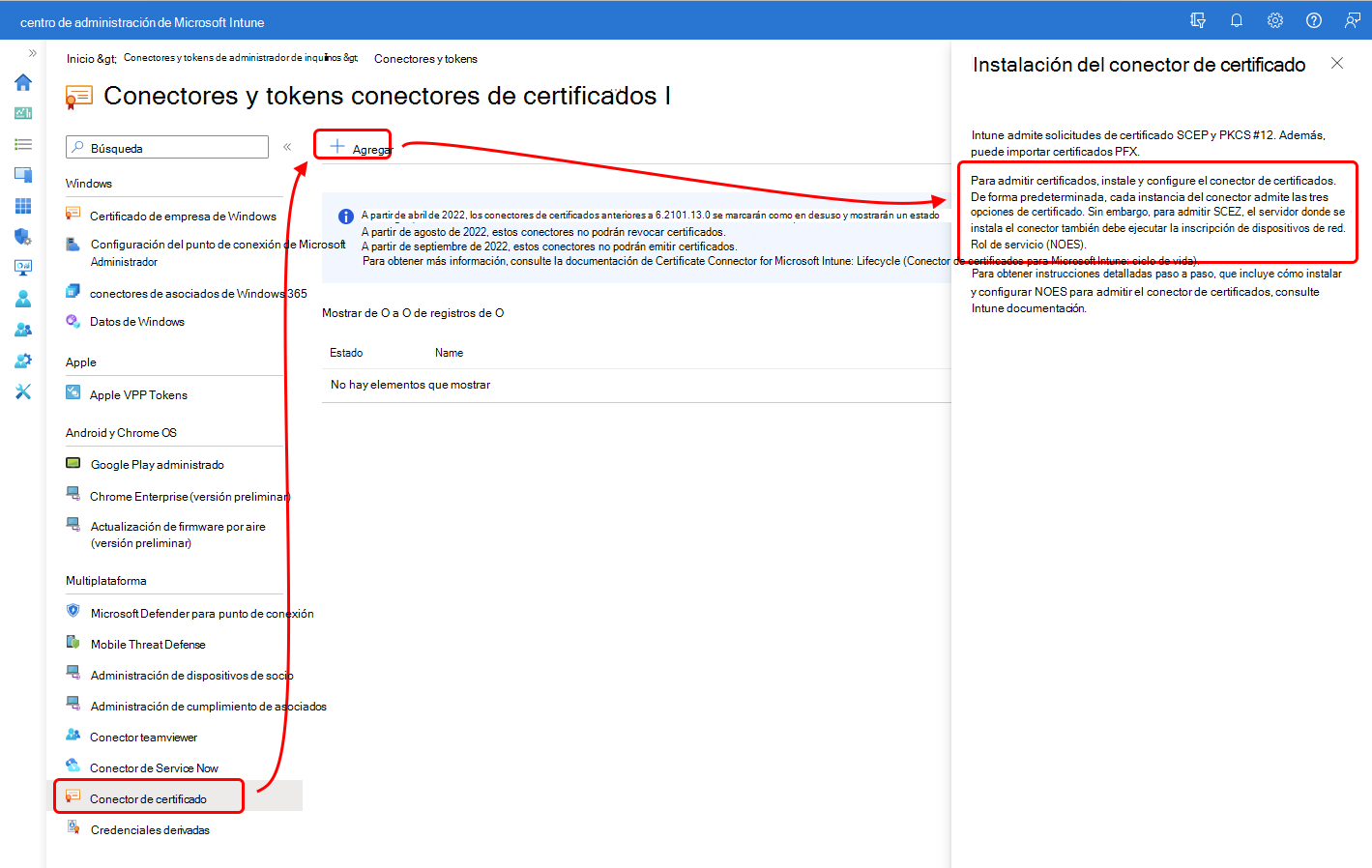 Descarga del software de conector de certificados.