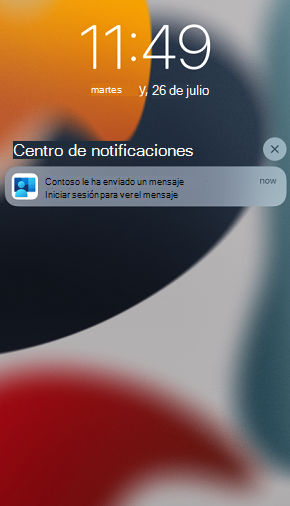 Notificación personalizada de iOS/iPadOS de dispositivo bloqueado