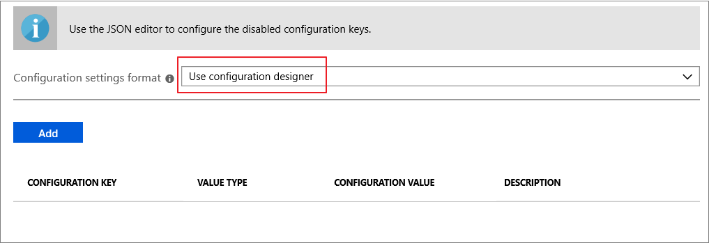 Agregar Usar diseñador de configuración