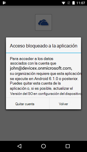 Imagen del cuadro de diálogo Acceso a la aplicación bloqueado