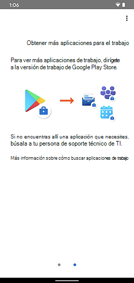 Captura de pantalla de Portal de empresa pantalla Obtener más aplicaciones para el trabajo.